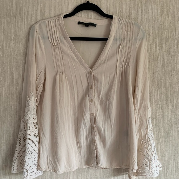 Love Stitch Size Small Pink BoHo Blouse - Picture 1 of 8